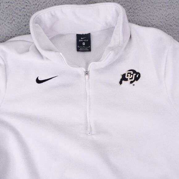 Nike Colorado University Sweater Womens Medium White Quarter Zip Pull Over - Picture 2 of 11